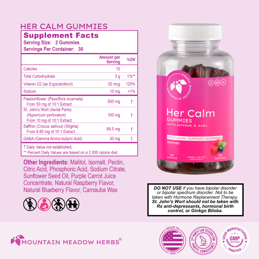 Her Calm Mood Gummies 60ct | Mountain Meadow Herbs